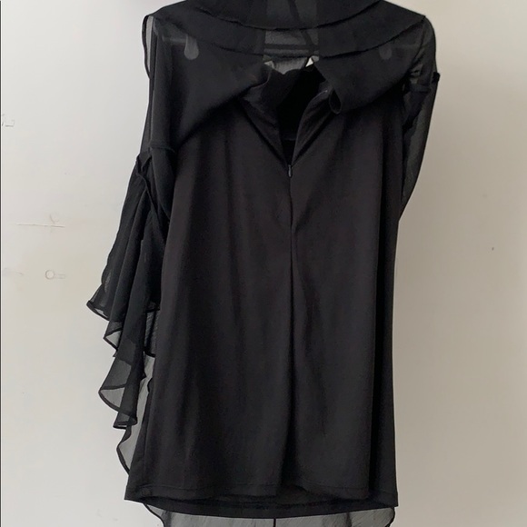 Black Chiffon Flowy Dress - Picture 4 of 4